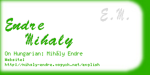 endre mihaly business card