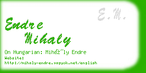 endre mihaly business card